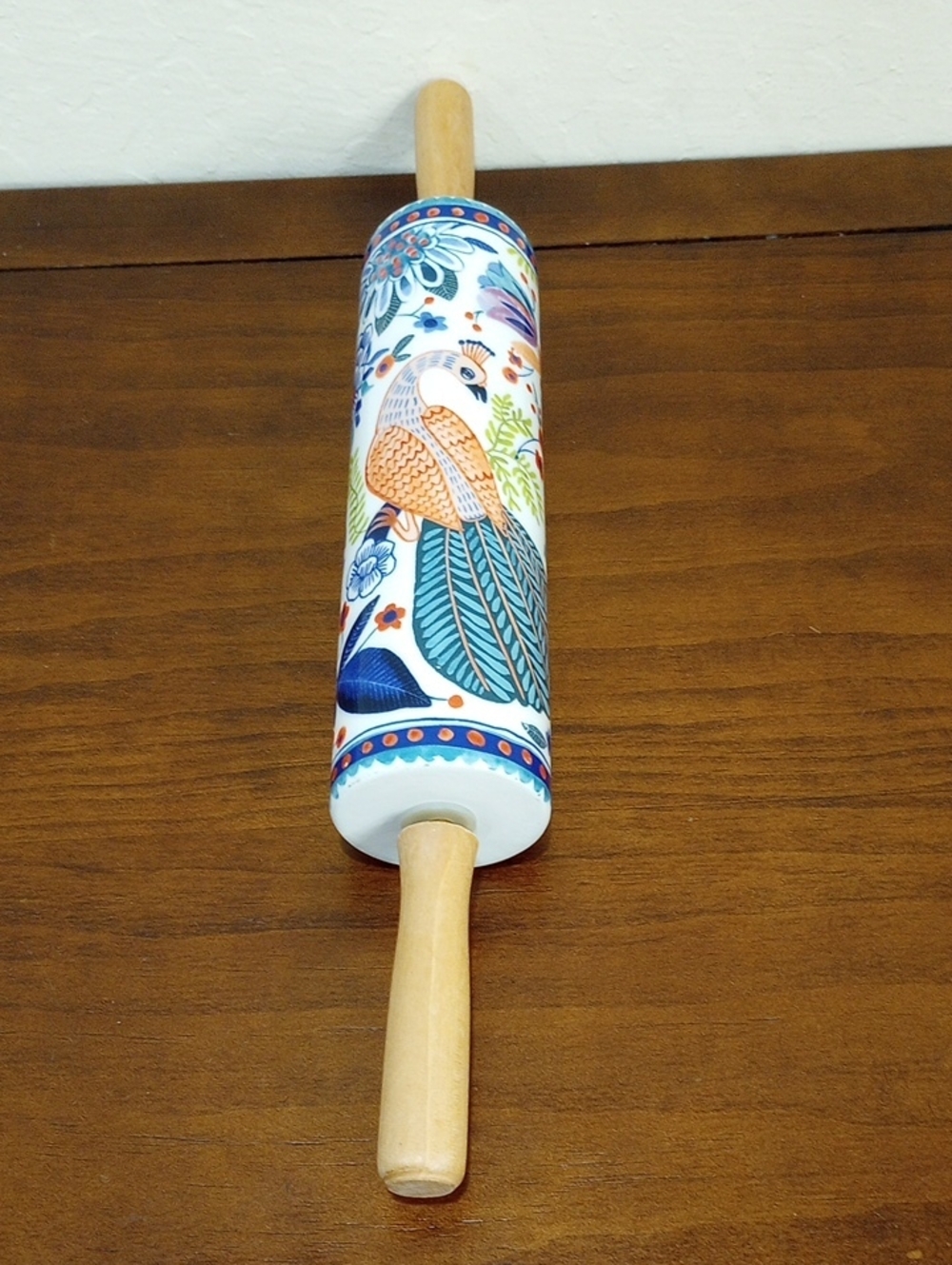 Anthropologie Annevieve Botanical Stoneware Rolling Pin - RETIRED